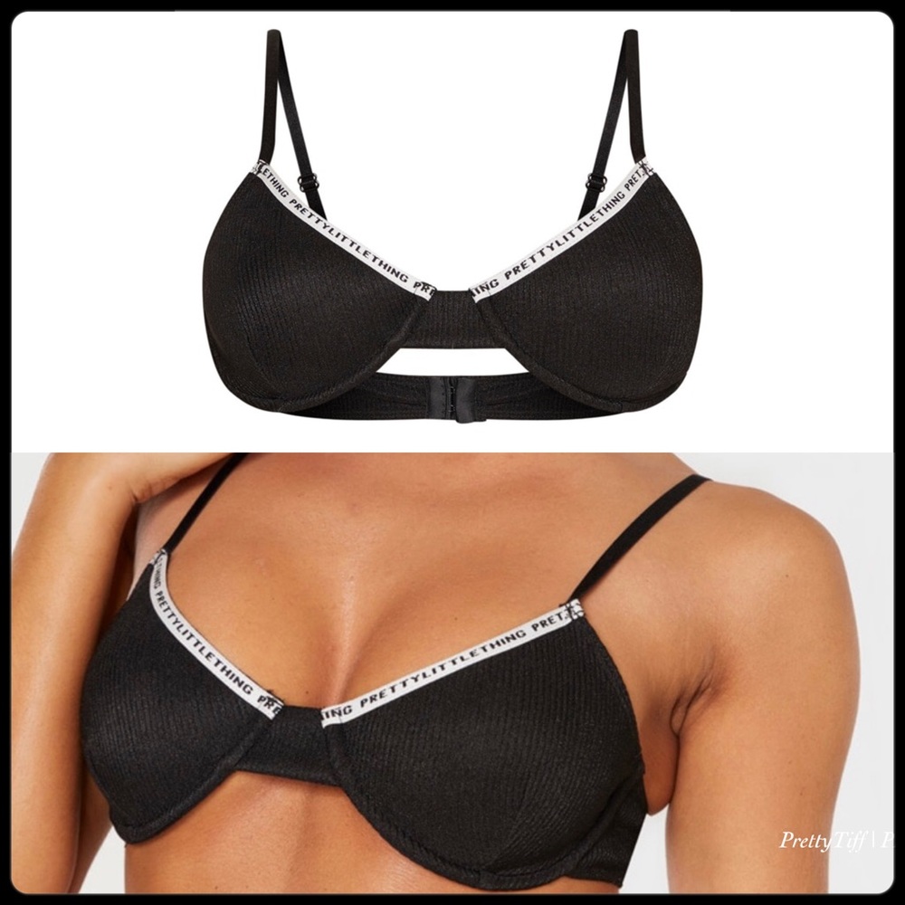 PRETTYLITTLETHING black underwired Demi cup bra